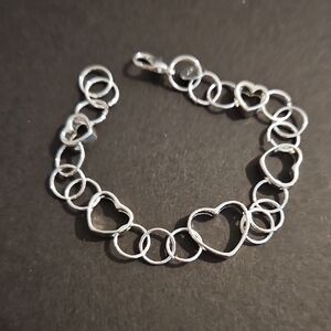 Elegant Silver Heart Bracelet